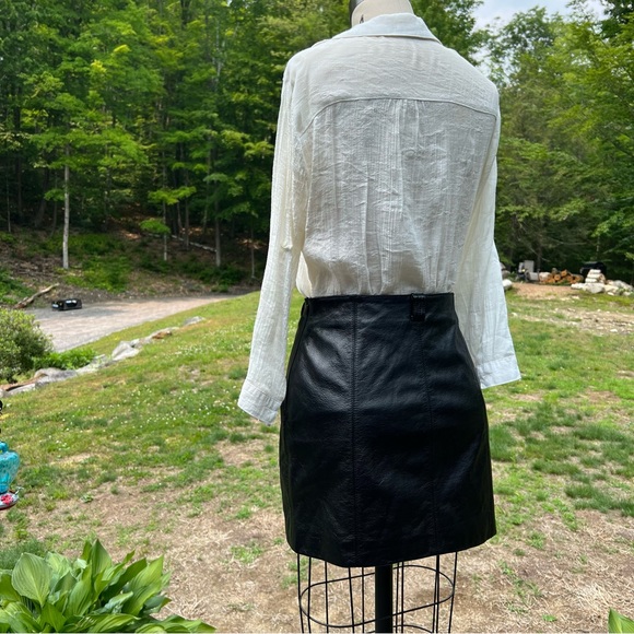 Wilson’s Genuine Leather Mini Skirt Black Pencil Lined Maxima Vintage Size 4 - Picture 5 of 11